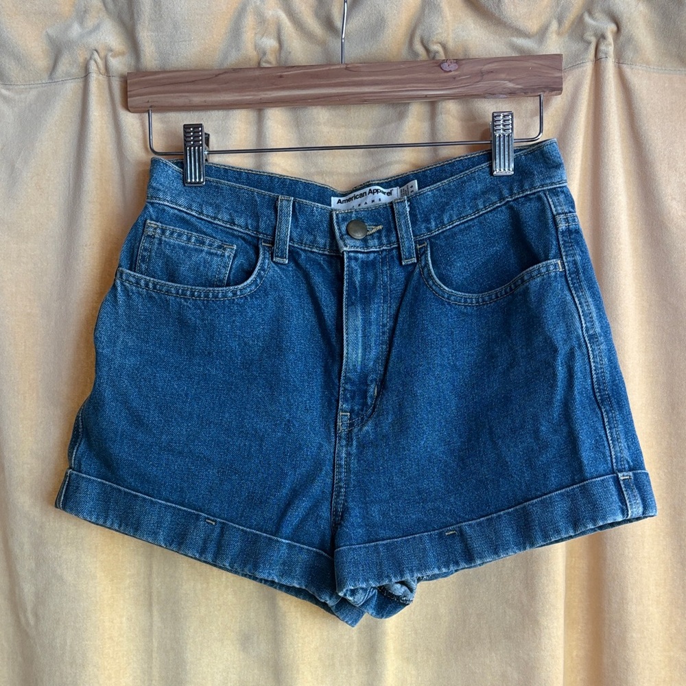 American Apparel Dark Blue Jean Shorts
